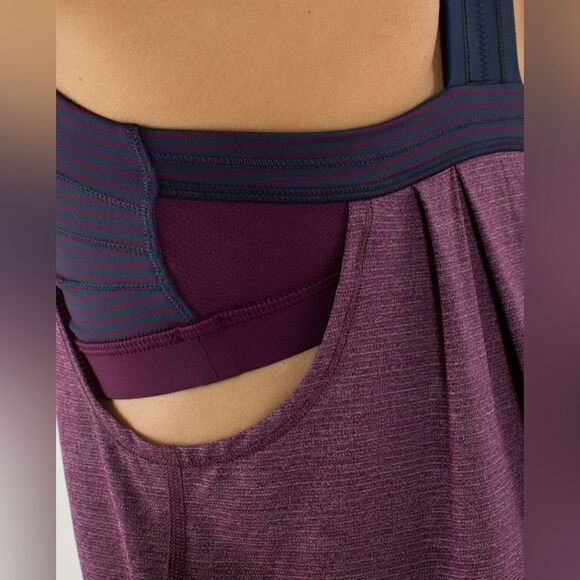 Lululemon Rest Less Tank in Heathered Plum/Hyper Stripe - Picture 2 of 4